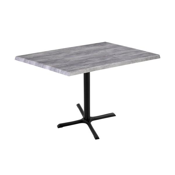 36" Tall OD211 Black Table Base 30" x 30" Foot 30" x 48" Greystone Top by the HollBar Stool Co.
